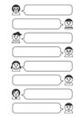 Speech bubble with face icon. Vector illustration of children. Icon set. Royalty Free Stock Photo